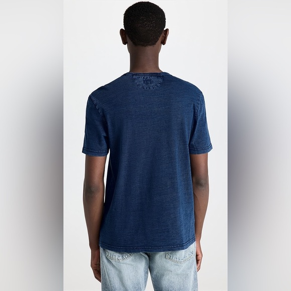 Faherty Short Sleeve Shirt Men's Size Small Dark Blue Navy Indigo Pocket Tee - Picture 10 of 12